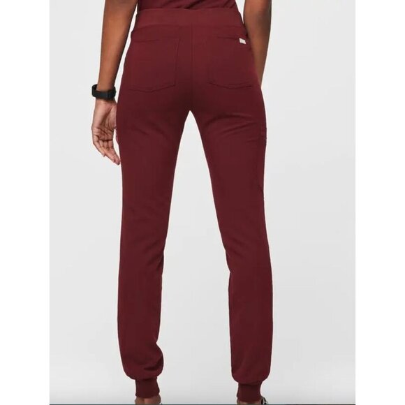 FIGS Burgundy Womens HIGH WAISTED ZAMORA Jogger SCRUB PANTS Size XXS Regular NWT - Picture 2 of 6